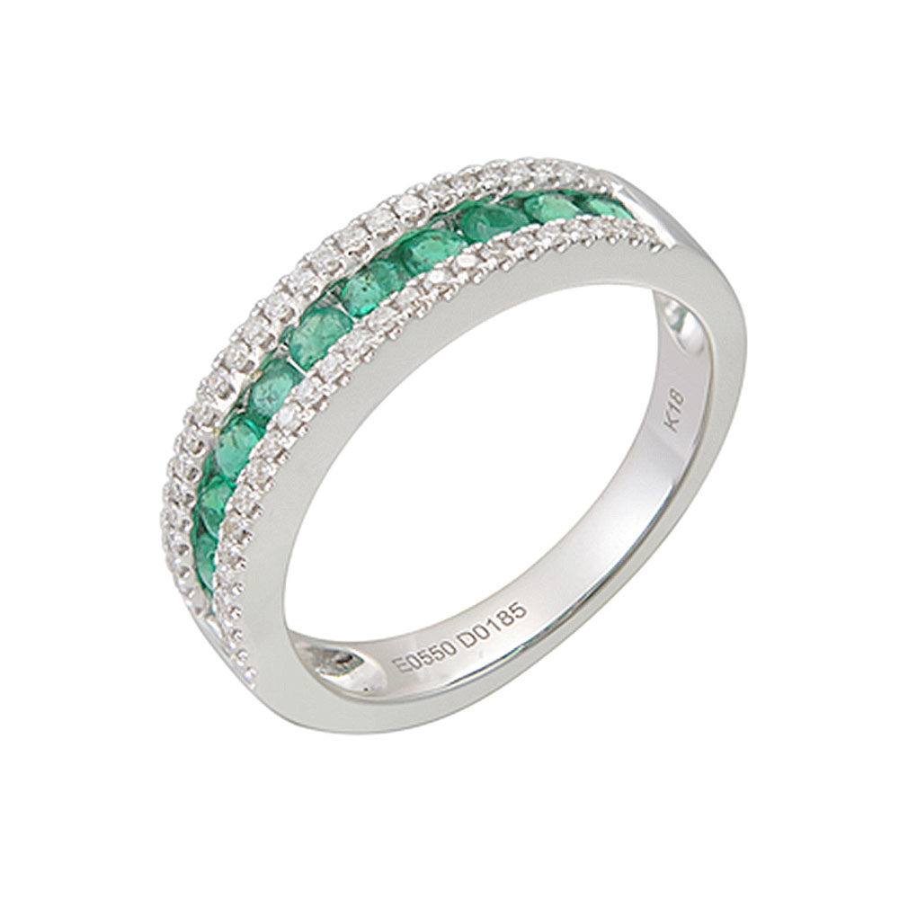 Green Emerald and diamond ring 3641 | Temple & Grace Canada