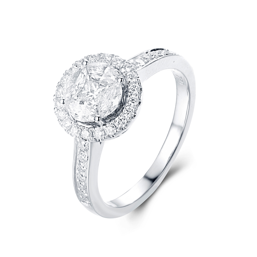 Round Cluster Engagement Rings 2024